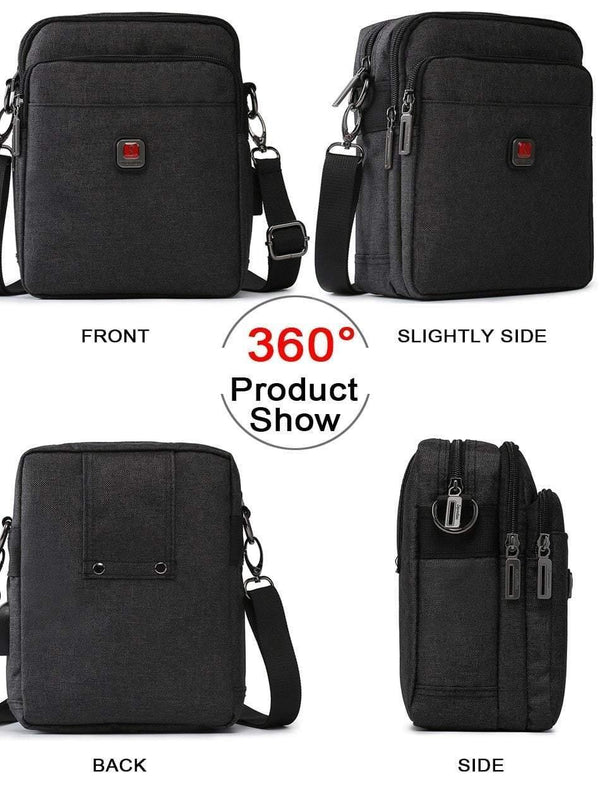 Planet Gates Men's Bag USB charging Shoulder Crossbody Bags Water-resistent Oxford Travel Bags Zipper Belt Bag Male #1042