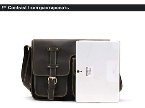 Planet Gates Men's Bags Crazy Horse Genuine Leather Vintage Crossbody Bags for Men Messenger Bag Men's Shoulder Bag Male 1050