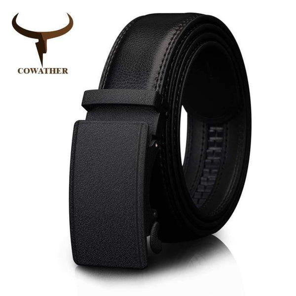 Men's Belt Automatic Ratchet Buckle With Cow Genuine Leather Belts For Men Luxury Brand Male Strap 110-130cm Length