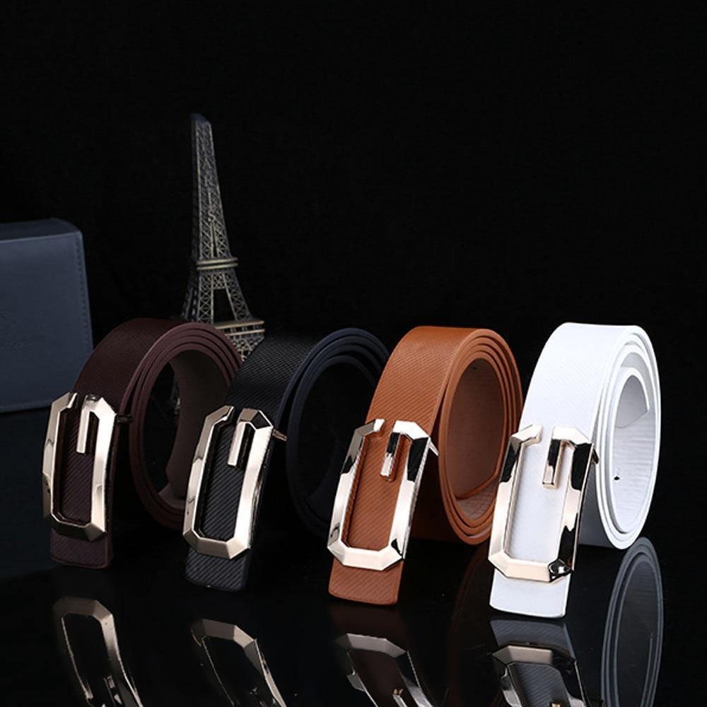 Men's Belt Cinturones Para Hombre Fashion Solid Color Fashion Cool Casual PU Leather Thin Belt Skinny Slender Waistband Unisex