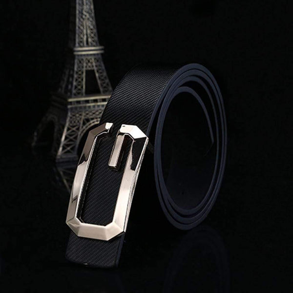 Men's Belt Cinturones Para Hombre Fashion Solid Color Fashion Cool Casual PU Leather Thin Belt Skinny Slender Waistband Unisex