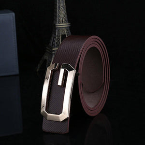 Men's Belt Cinturones Para Hombre Fashion Solid Color Fashion Cool Casual PU Leather Thin Belt Skinny Slender Waistband Unisex