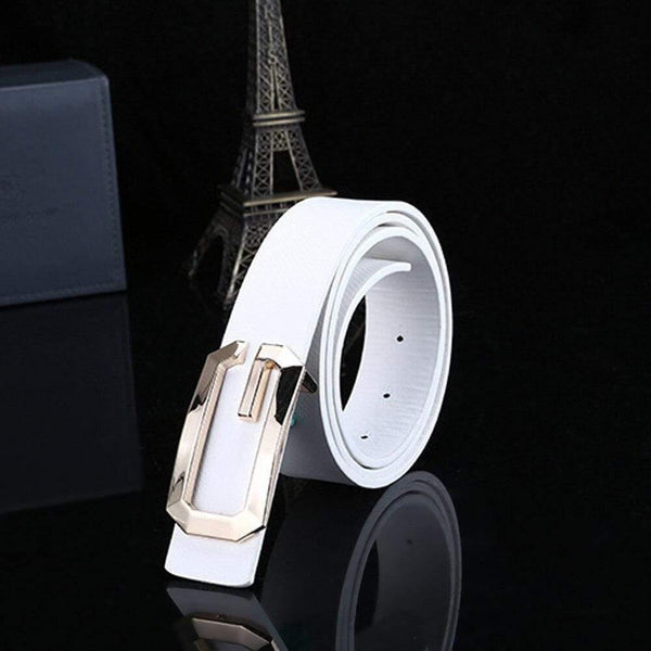 Men's Belt Cinturones Para Hombre Fashion Solid Color Fashion Cool Casual PU Leather Thin Belt Skinny Slender Waistband Unisex