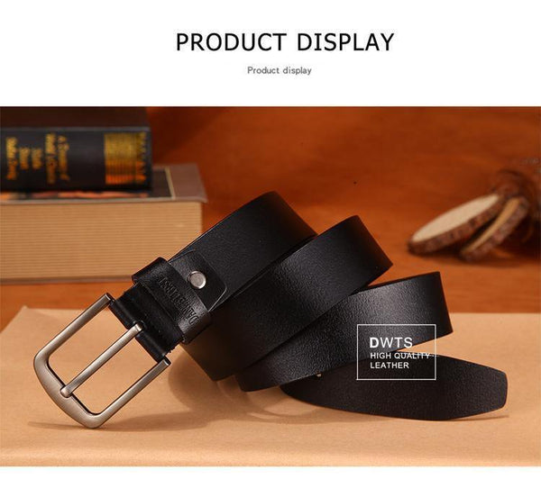 Planet Gates Men's belt leather belt men male genuine leather strap luxury pin buckle fancy vintage jeans