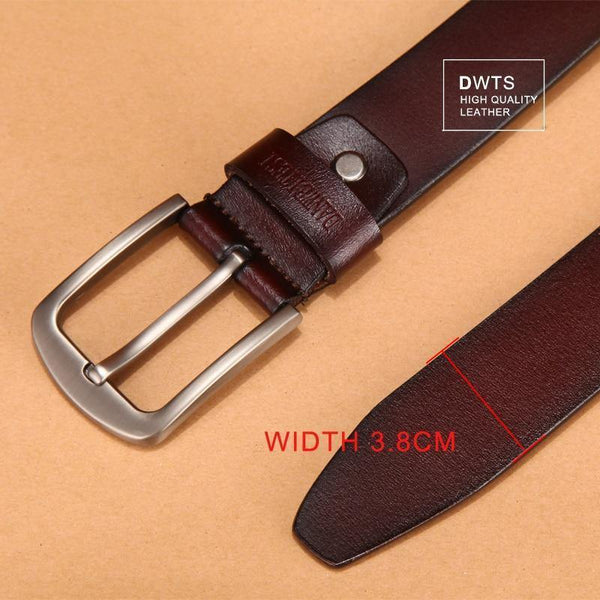 Planet Gates Men's belt leather belt men male genuine leather strap luxury pin buckle fancy vintage jeans