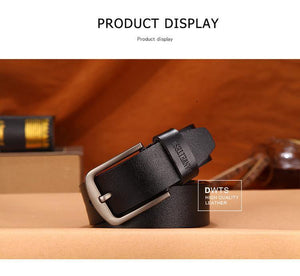 Planet Gates Men's belt leather belt men male genuine leather strap luxury pin buckle fancy vintage jeans