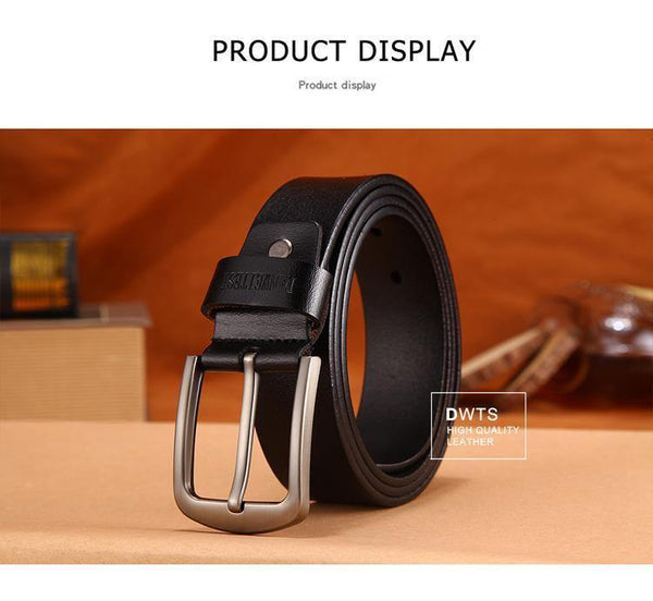 Planet Gates Men's belt leather belt men male genuine leather strap luxury pin buckle fancy vintage jeans