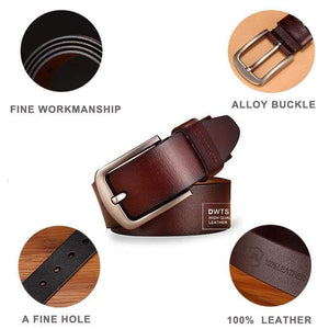 Men's Belt Leather Belt Men Male Genuine Leather Strap Luxury Pin Buckle Fancy Vintage Jeans Cintos Masculinos