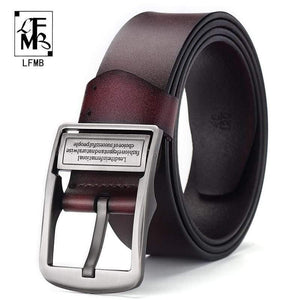 Men's Belt Leather Belt Men  Pin Buckle Cow Genuine Leather Belts For Men 130cm High Quality Mens Belt Cinturones Hombre
