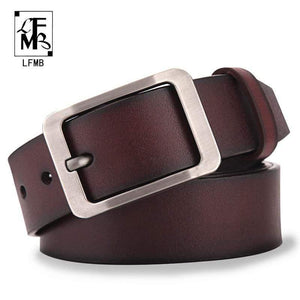 Men's Belt Leather Belt Men  Pin Buckle Cow Genuine Leather Belts For Men 130cm High Quality Mens Belt Cinturones Hombre
