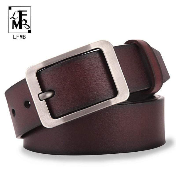 Men's Belt Leather Belt Men  Pin Buckle Cow Genuine Leather Belts For Men 130cm High Quality Mens Belt Cinturones Hombre