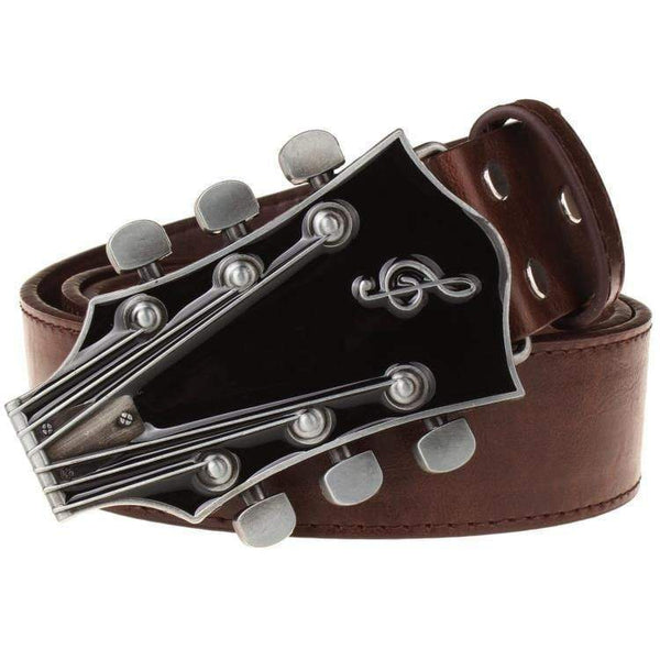 Planet Gates Men's belt metal buckle belts Retro guitar  Street Dance accessories Performance apparel hip hop  waistband novel belt