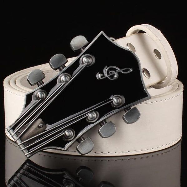 Planet Gates Men's belt metal buckle belts Retro guitar  Street Dance accessories Performance apparel hip hop  waistband novel belt