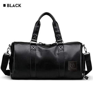 Planet Gates Men's Black handbag Travel Bag Waterproof Leather Large Capacity Travel Duffle Multifunction Tote Casual Crossbody Bags