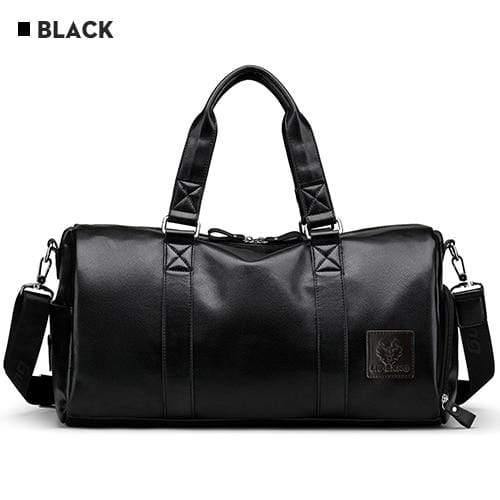 Planet Gates Men's Black handbag Travel Bag Waterproof Leather Large Capacity Travel Duffle Multifunction Tote Casual Crossbody Bags