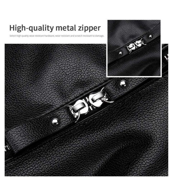 Planet Gates Men's Black handbag Travel Bag Waterproof Leather Large Capacity Travel Duffle Multifunction Tote Casual Crossbody Bags