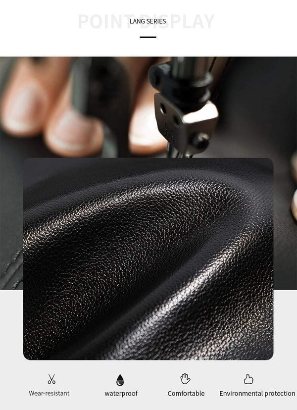 Planet Gates Men's Black handbag Travel Bag Waterproof Leather Large Capacity Travel Duffle Multifunction Tote Casual Crossbody Bags