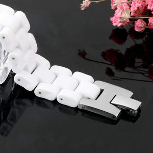 Planet Gates Men's Bracelet Elegant Jewelry White Convex Strap Ceramic Bracelet For Men Women 22cm Watch Link Bracelet Durable