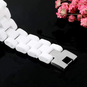 Planet Gates Men's Bracelet Elegant Jewelry White Convex Strap Ceramic Bracelet For Men Women 22cm Watch Link Bracelet Durable