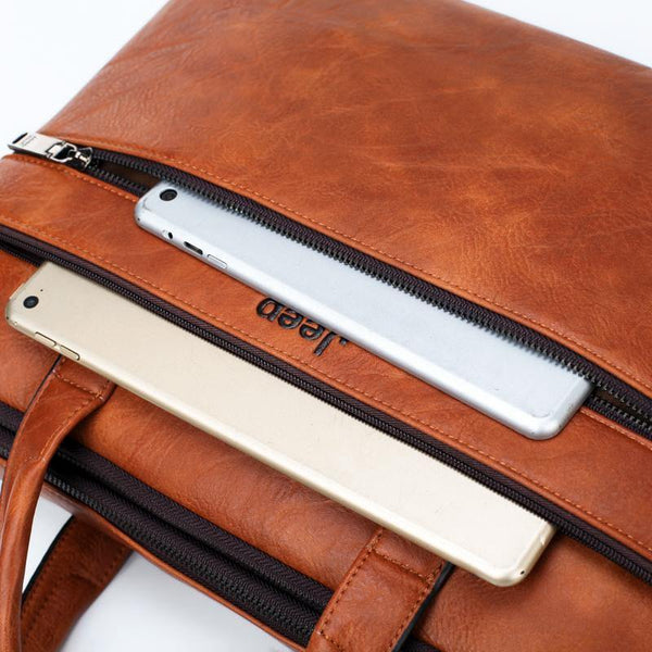 Planet Gates Men's Briefcase Bags For 14" Laptop Man Business Bag 2Pcs Set Handbags High Quality Leather Office Shoulder Bags Tote