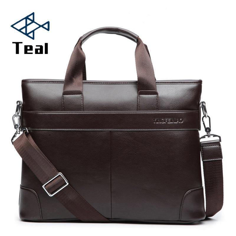 Planet Gates Men's Business Black Casual Bag pu leather Briefcase men's Tote bags Brown High quality male Business large capacity
