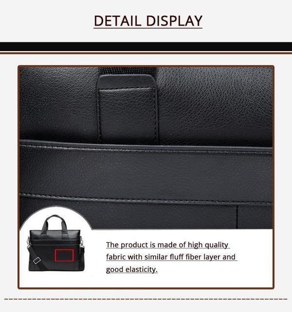 Planet Gates Men's Business Black Casual Bag pu leather Briefcase men's Tote bags Brown High quality male Business large capacity
