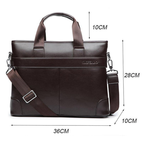 Planet Gates Men's Business Black Casual Bag pu leather Briefcase men's Tote bags Brown High quality male Business large capacity