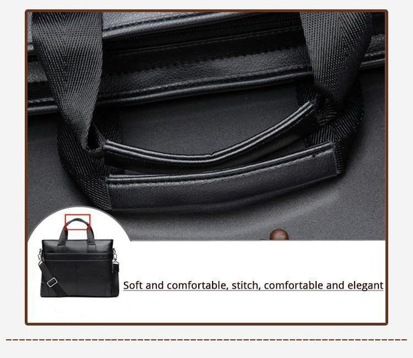 Planet Gates Men's Business Black Casual Bag pu leather Briefcase men's Tote bags Brown High quality male Business large capacity