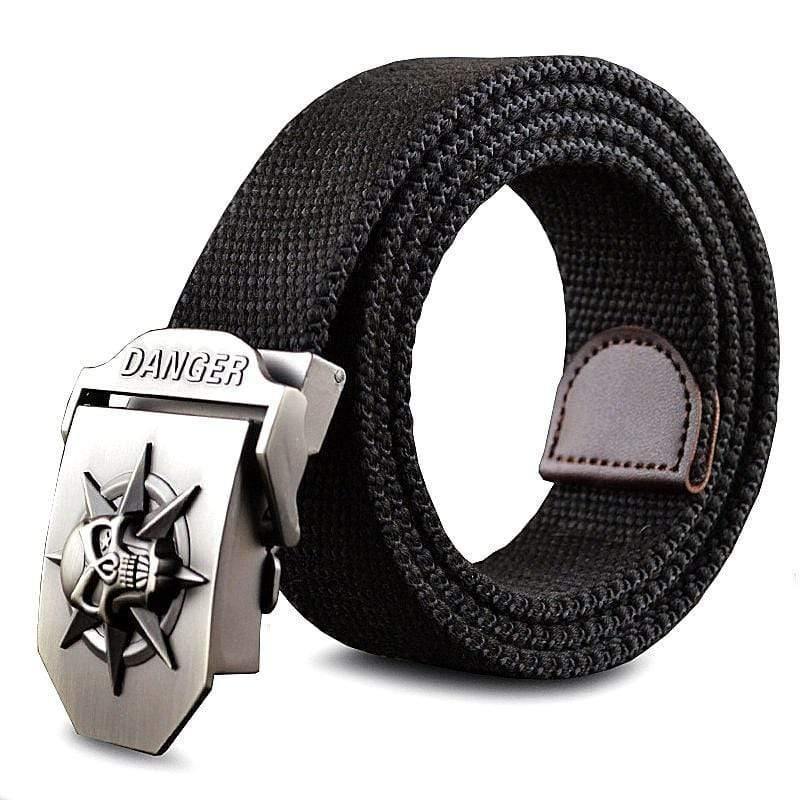 Men's Canvas Belt Skull Metal Tactics Woven Belt Canvas Belt Casual Pants Cool Wild Gift For Men Belts Skull Large Size
