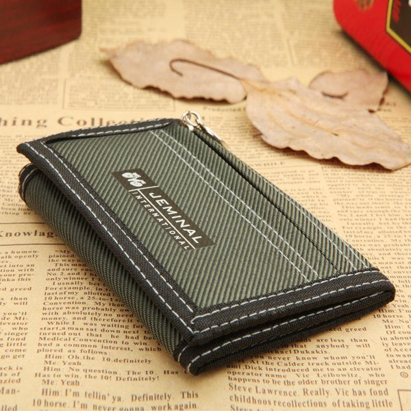 Planet Gates Men's Canvas Wallet Short Designer Men Wallets Zipper Coin Male Purse Card Holder For Teenager Men