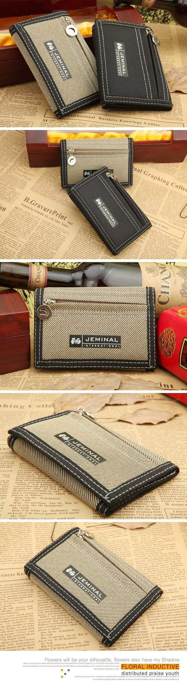 Planet Gates Men's Canvas Wallet Short Designer Men Wallets Zipper Coin Male Purse Card Holder For Teenager Men