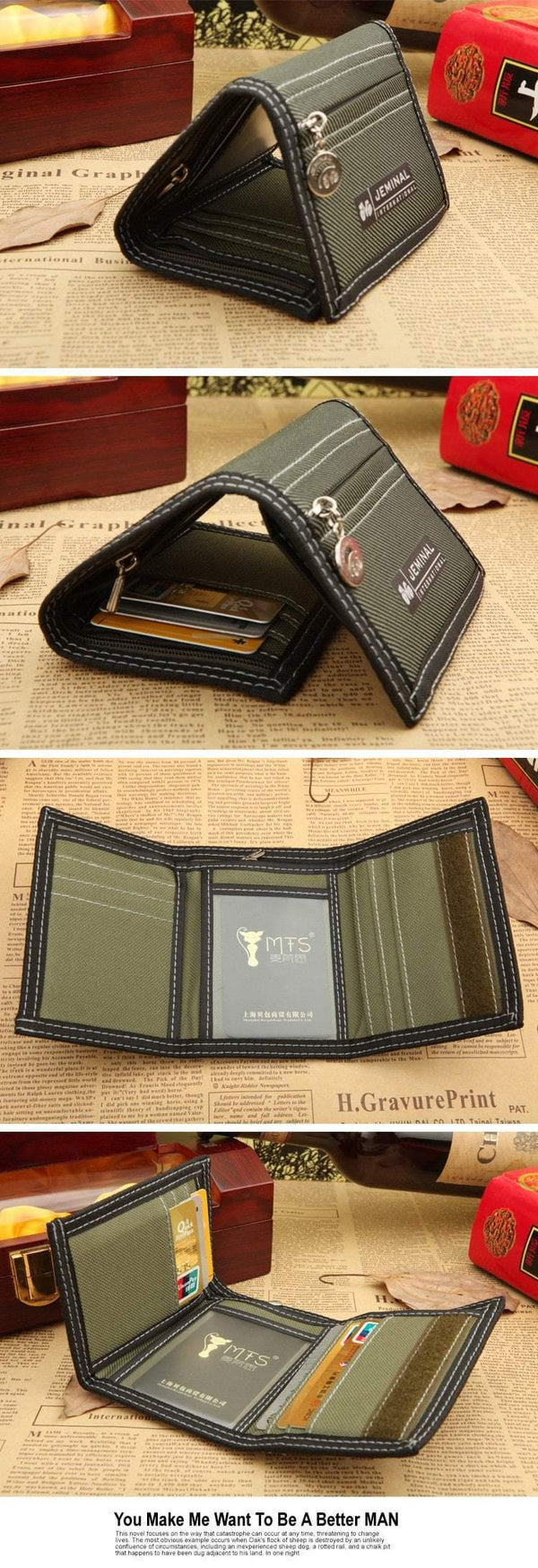 Planet Gates Men's Canvas Wallet Short Designer Men Wallets Zipper Coin Male Purse Card Holder For Teenager Men