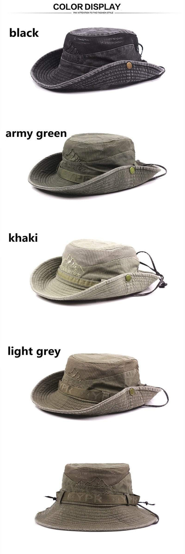 Planet Gates Men's Cap Summer Mesh Breathable Retro 100% Cotton Bucket Hat Panama Jungle Fishing Hats Novelty Dad's Beach Cap