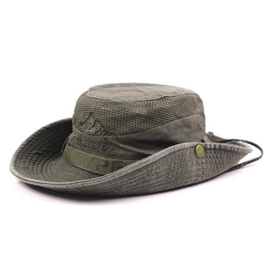 Planet Gates Men's Cap Summer Mesh Breathable Retro 100% Cotton Bucket Hat Panama Jungle Fishing Hats Novelty Dad's Beach Cap