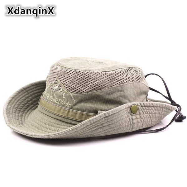 Planet Gates Men's Cap Summer Mesh Breathable Retro 100% Cotton Bucket Hat Panama Jungle Fishing Hats Novelty Dad's Beach Cap