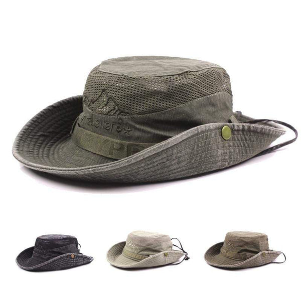 Planet Gates Men's Cap Summer Mesh Breathable Retro 100% Cotton Bucket Hat Panama Jungle Fishing Hats Novelty Dad's Beach Cap