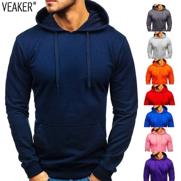 Planet Gates Men's Casual Hoodies Sweatshirts Male black gray Red Hooded Pullovers Solid Color Outerwear Tops 10 Colors M-3XL