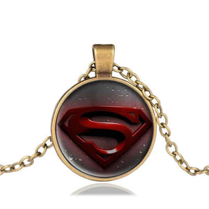 Planet Gates Men's Cool Superman Bronze Quartz Pocket Watch Necklace Pendant Fob Chain Boy Watches Gift Box relojes de bolsillo