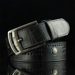 Men's Denim Casual Belt Hollow Rivet Punk Style Wide Belt For New Fashion Strap Male High Quality Jeans PU Leather Belt
