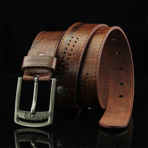 Men's Denim Casual Belt Hollow Rivet Punk Style Wide Belt For New Fashion Strap Male High Quality Jeans PU Leather Belt
