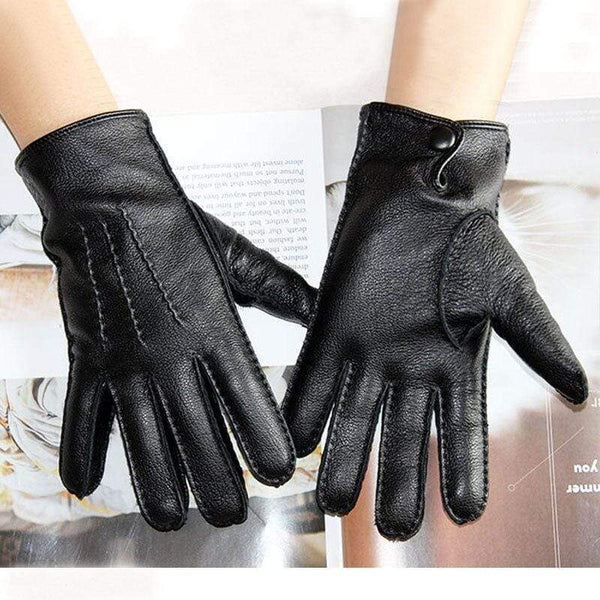 Planet Gates Men's Fashion Deerskin Gloves Colour Touch Screen Hand-Stitched Wool Lining Genuine Leather Gloves