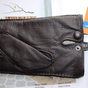 Planet Gates Men's Fashion Deerskin Gloves Colour Touch Screen Hand-Stitched Wool Lining Genuine Leather Gloves