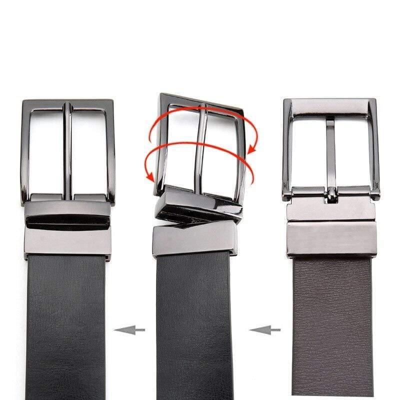 Men's Genuine Leather Belt Reversible Belt for Causal Classic High Quality Pin Buckle Male Belt