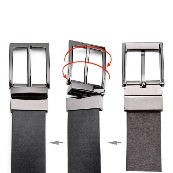 Men's Genuine Leather Belt Reversible Belt for Causal Classic High Quality Pin Buckle Male Belt