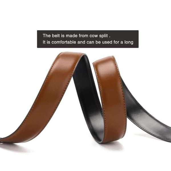 Planet Gates Men's Genuine Leather Belt Reversible For Jeans Male Rotated Buckle Dress Belts Designer Cowskin Leather Belts For Men Black