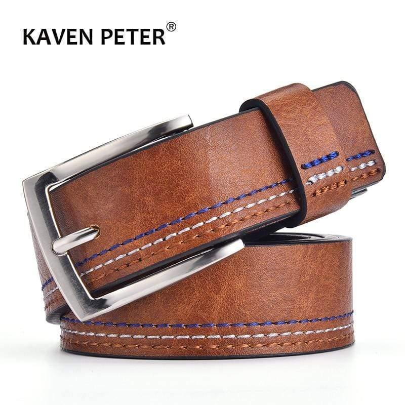 Men's Genuine Leather Belts Designer Leisure Belt for Man Pin Buckle Business Dress Male Dropshipping