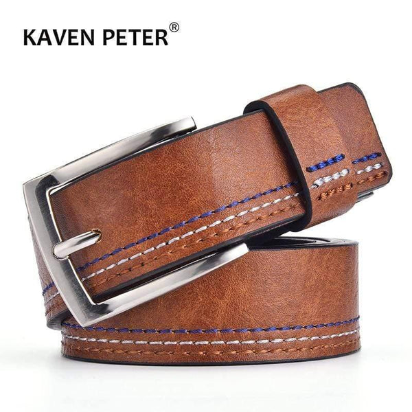 Men's Genuine Leather Belts Designer Leisure Belt for Man Pin Buckle Business Dress Male Dropshipping