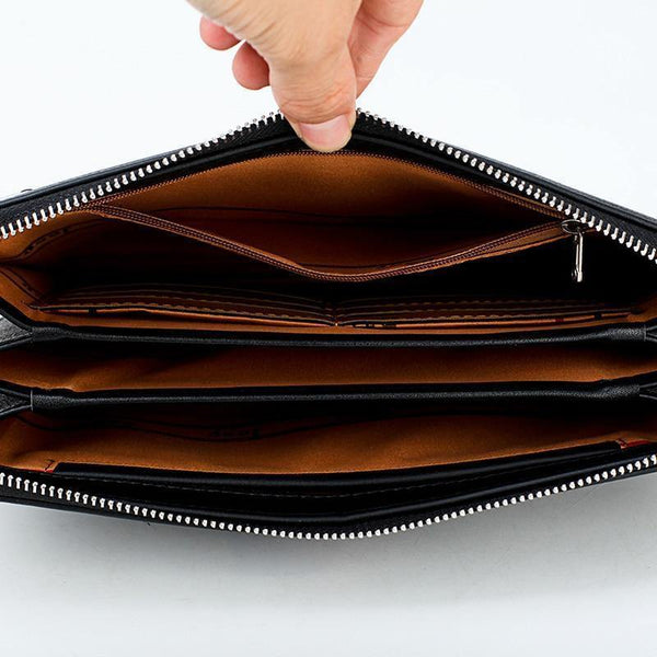 Planet Gates Men's Handbag Day Clutches Bags For Phone High Quality Spilt Leather Wallet Hand bag Large Capacity Male