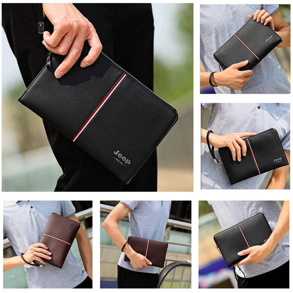 Planet Gates Men's Handbag Day Clutches Bags For Phone High Quality Spilt Leather Wallet Hand bag Large Capacity Male