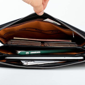 Planet Gates Men's Handbag Day Clutches Bags For Phone High Quality Spilt Leather Wallet Hand bag Large Capacity Male